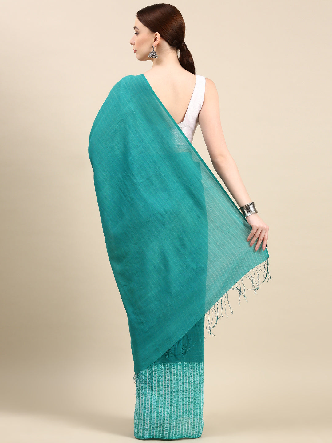 Hand Woven Shibori Cotton Saree | SHOBITAM