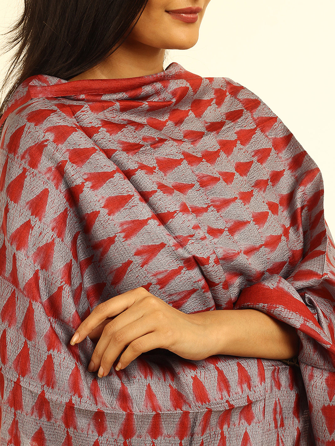 Hand Woven Shibori Silk Dupatta | SHOBITAM