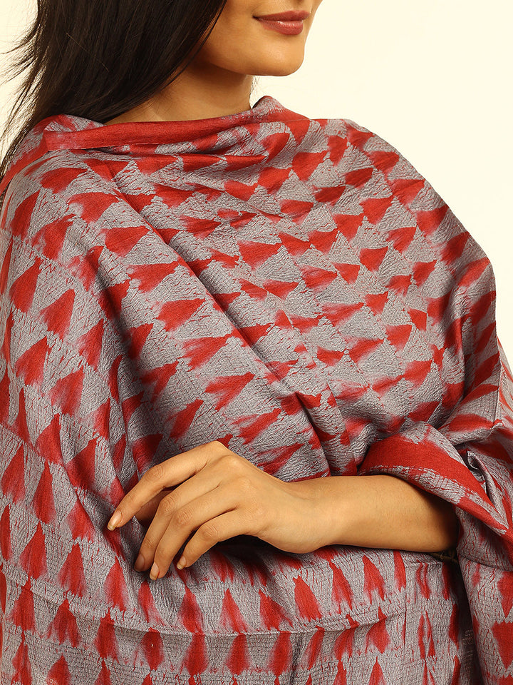 Hand Woven Shibori Silk Dupatta | SHOBITAM