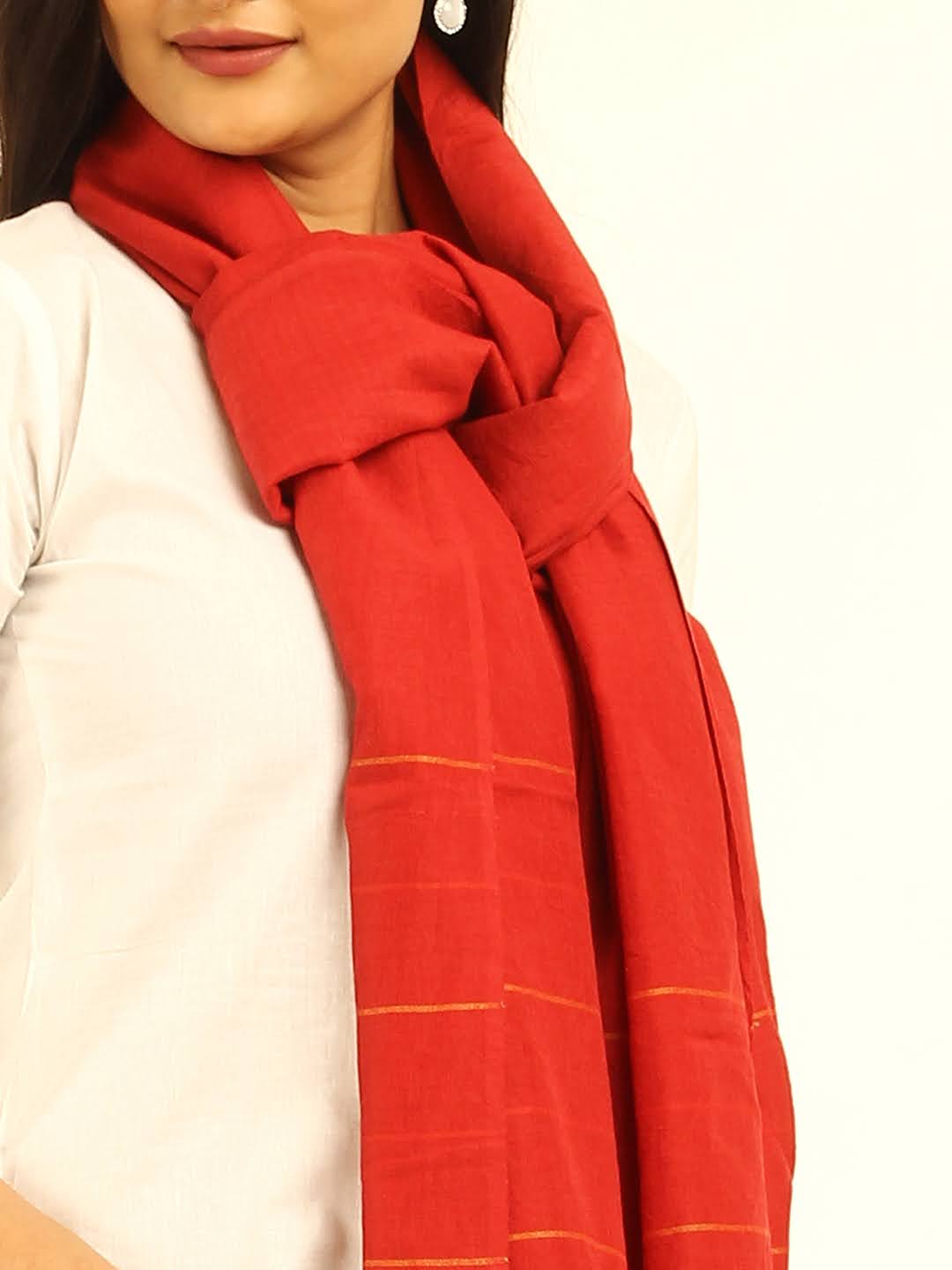 Striped Cotton Wool Stole | SHOBITAM