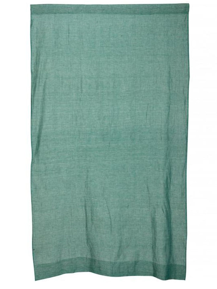 Green Pure Linen Curtain- Single Panel | SHOBITAM