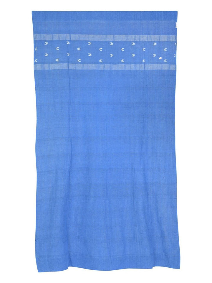 Azure Blue Jamdani Cotton Curtain- Single Panel | SHOBITAM
