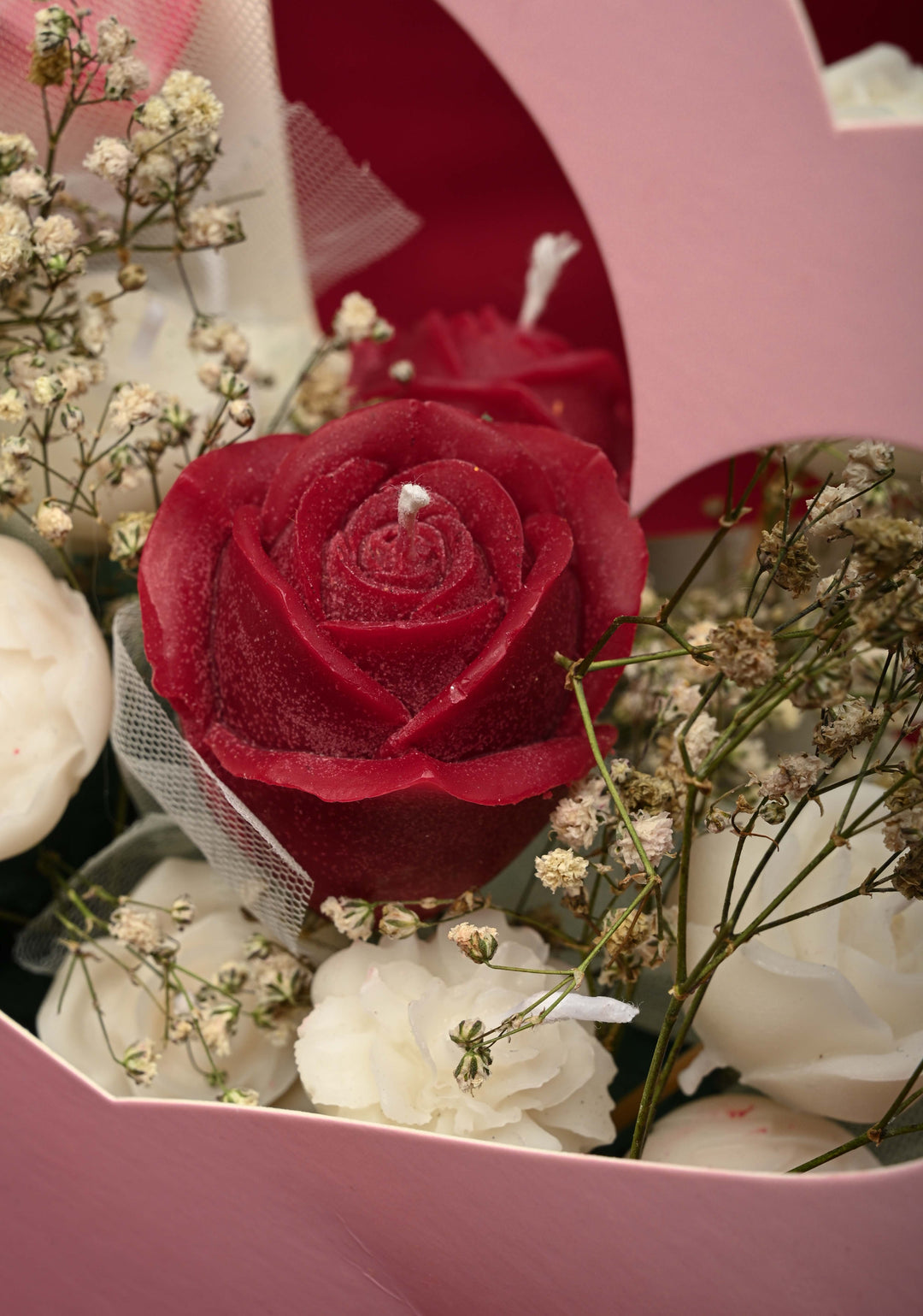 Rose Glow : 16 Candles Roses and Carnation Scented Candles Bouquet | SHOBITAM