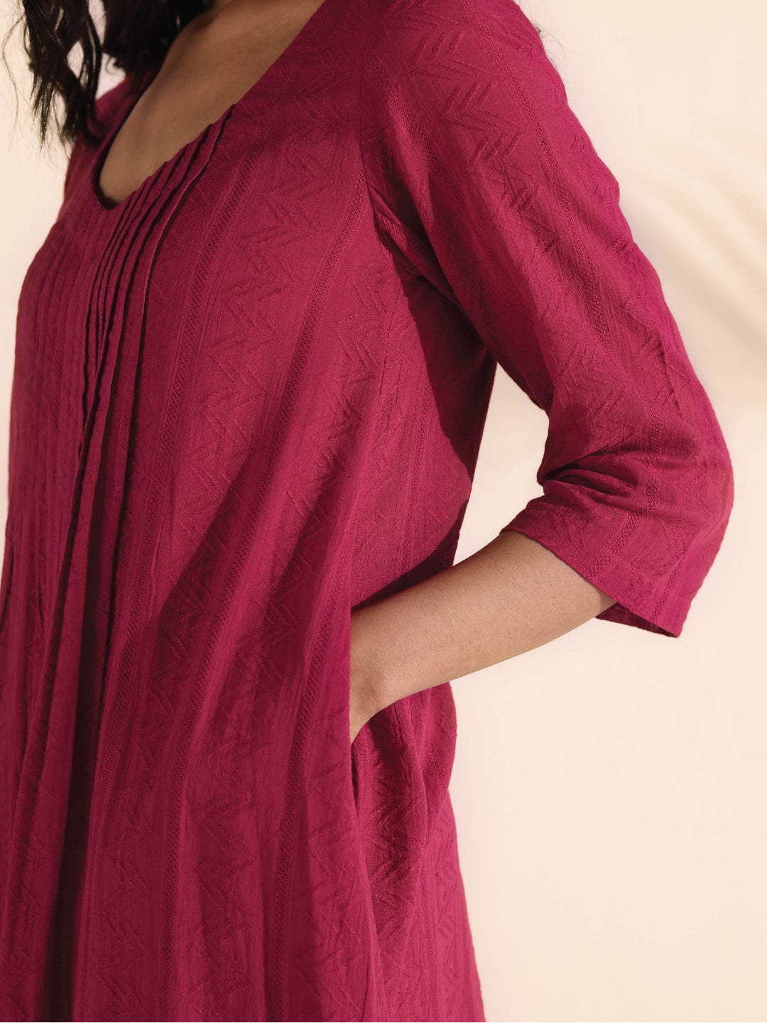 Carrot Cotton Dobby Kurta Pant Set | SHOBITAM