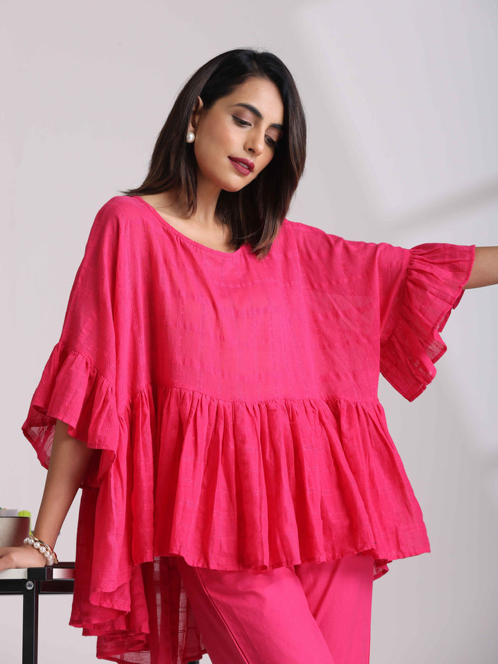 Pink Cotton Co-ord set | SHOBITAM
