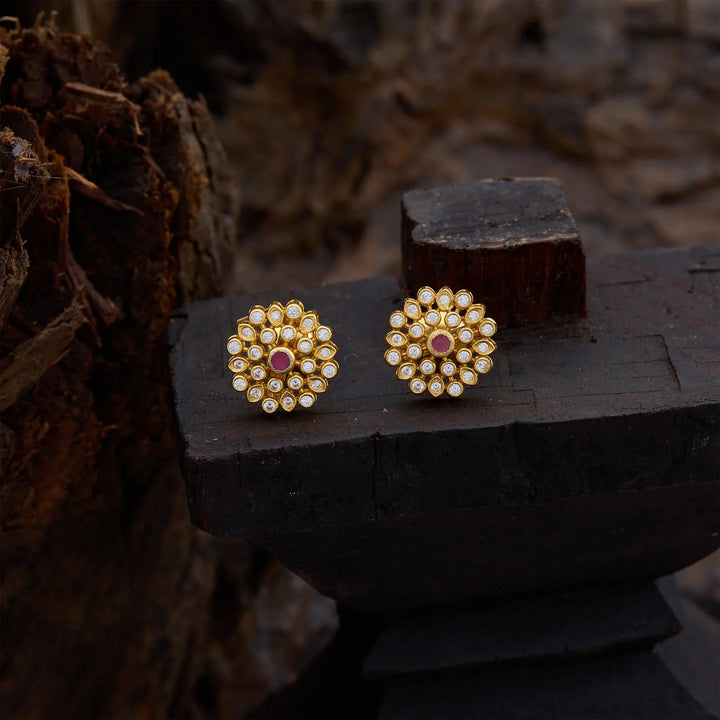 Pure 92.5 Gold Polish Nilaya Bloom Studs