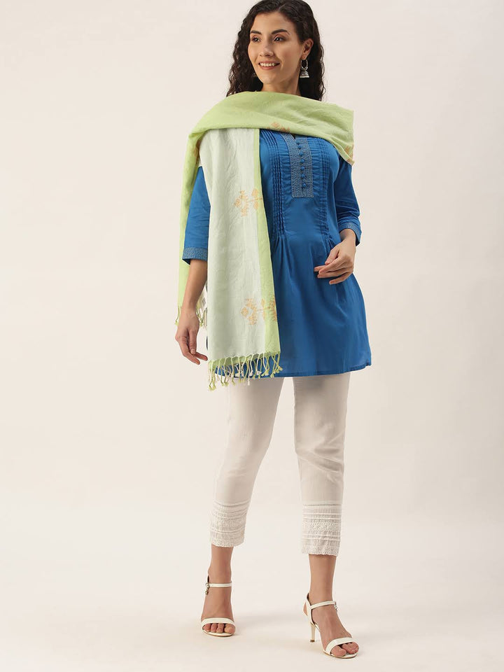 Handloom Jamdani Marino Wool Stole | SHOBITAM
