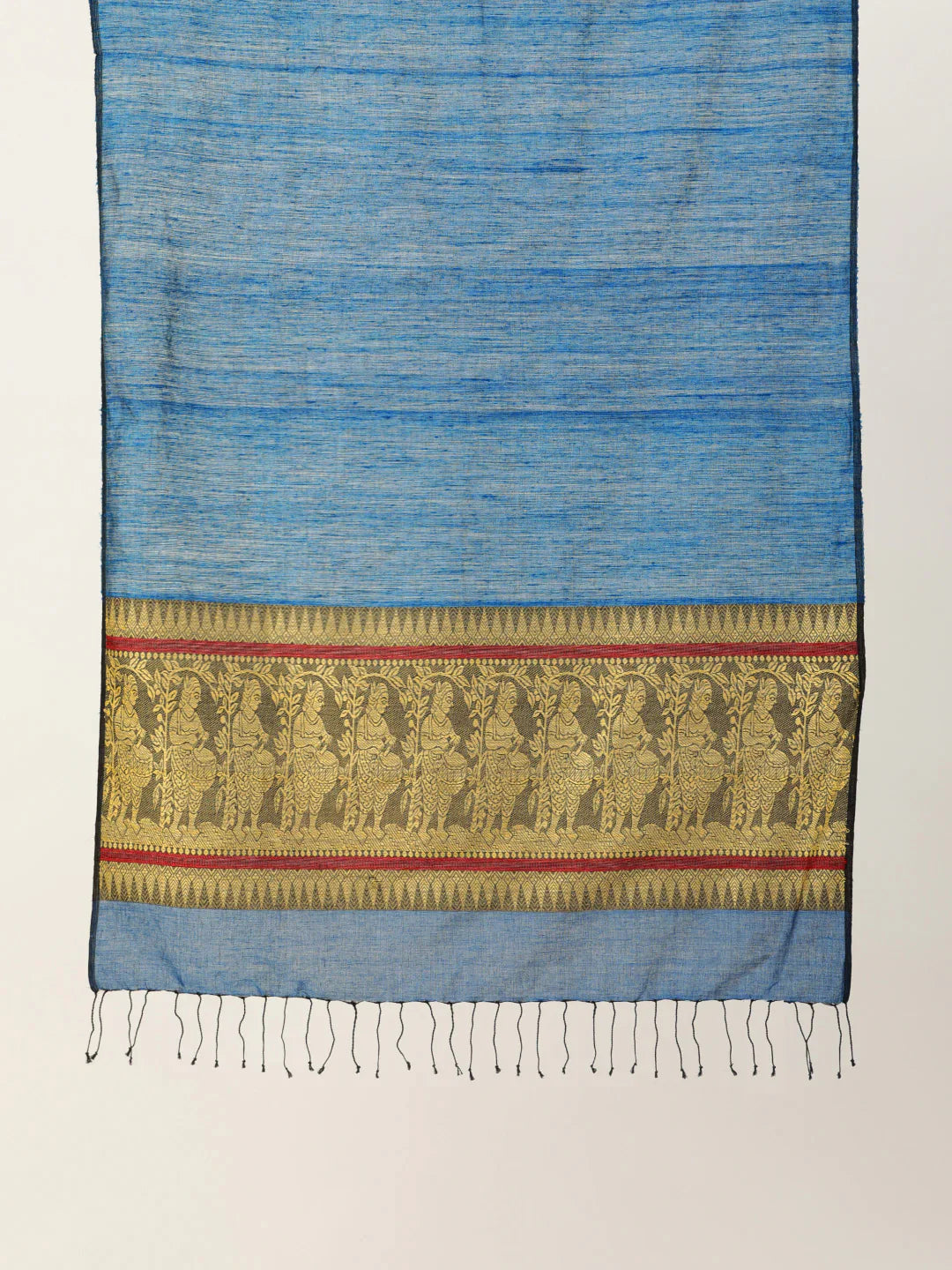 Blue Pure Matka Silk Handloom Baluchari Dupatta