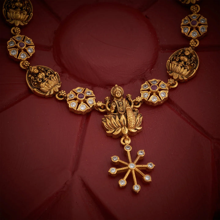 Pure 92.5 Silver, Gold Plated Srivalli Necklace
