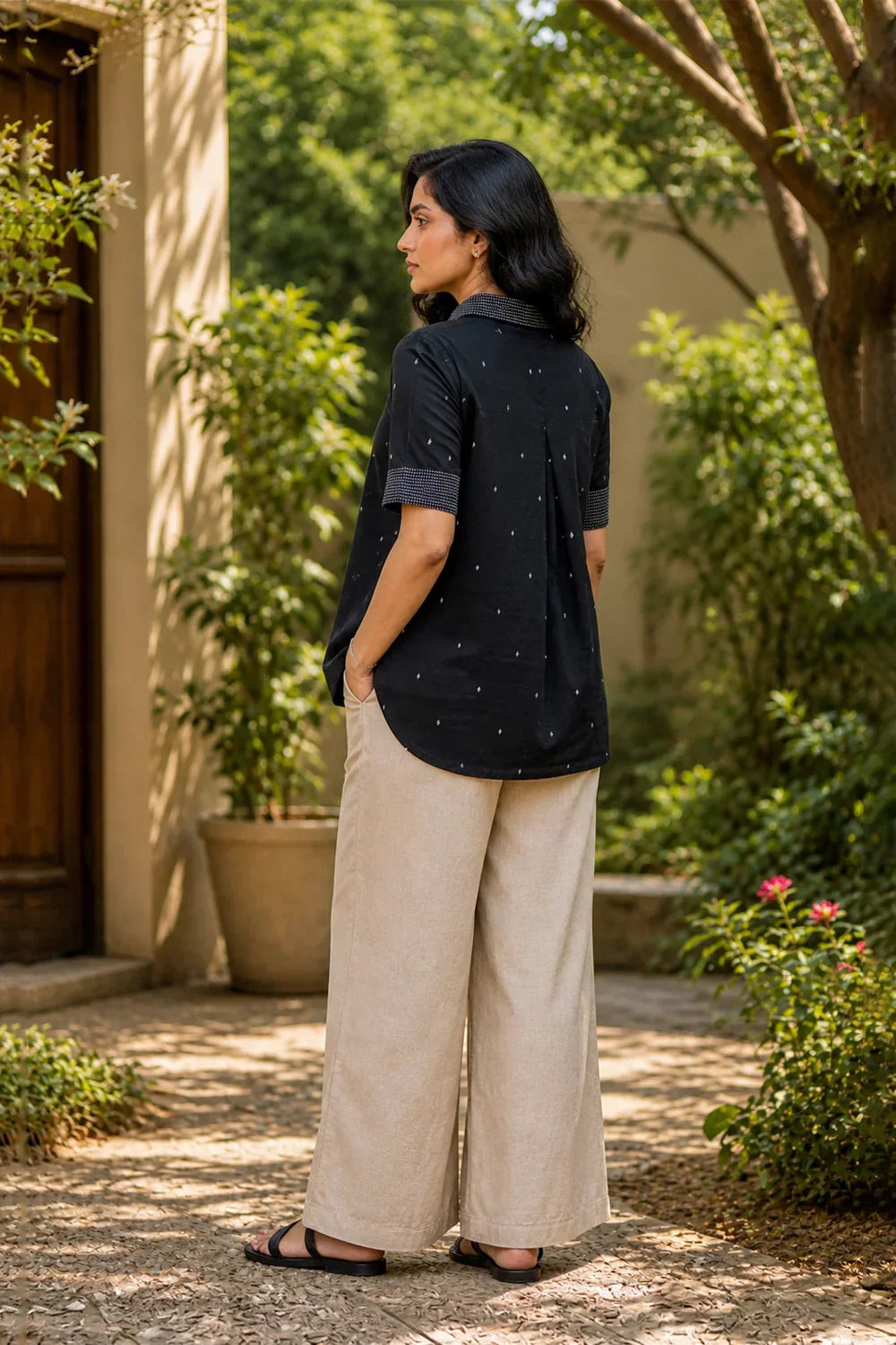 Black & White Pure Cotton Top | SHOBITAM