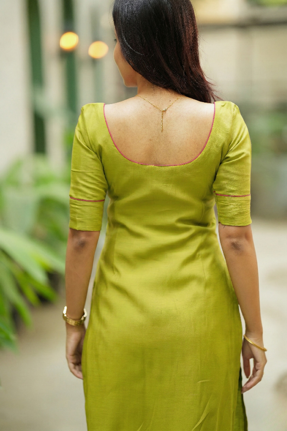 Raha Lime Green Kurti Set (Set of 2) | SHOBITAM