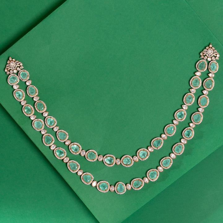 92.5 Silver, 24kt Gold Polish Vanamala Layers Necklace Set | SHOBITAM