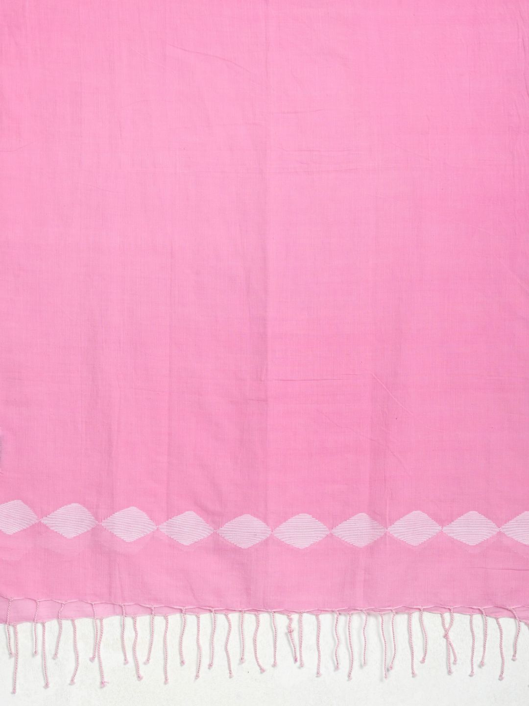 Pretty Pink white Jamdani Cotton Stole | SHOBITAM