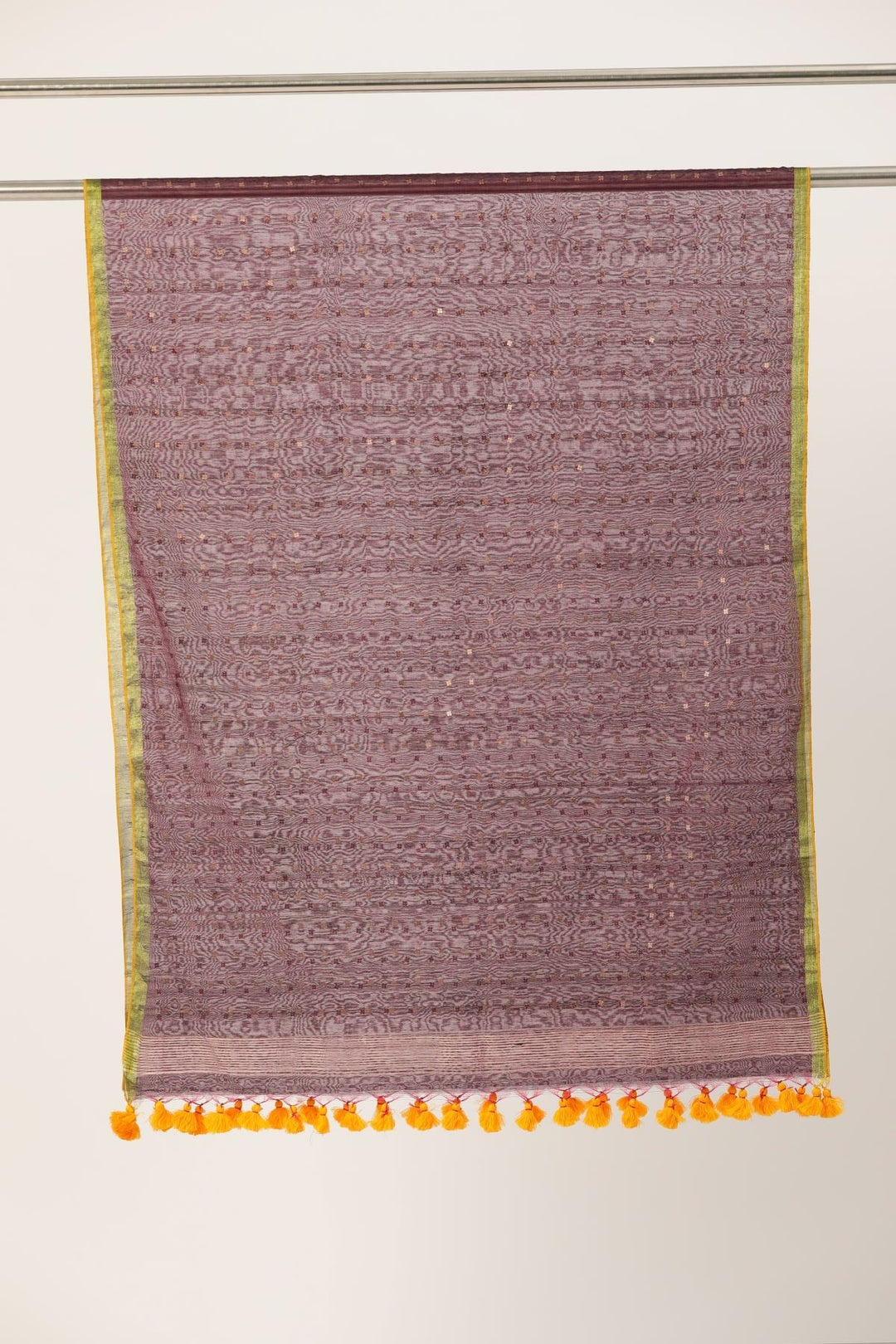 Purple & Gold Sequins Silk Cotton Dupatta | SHOBITAM