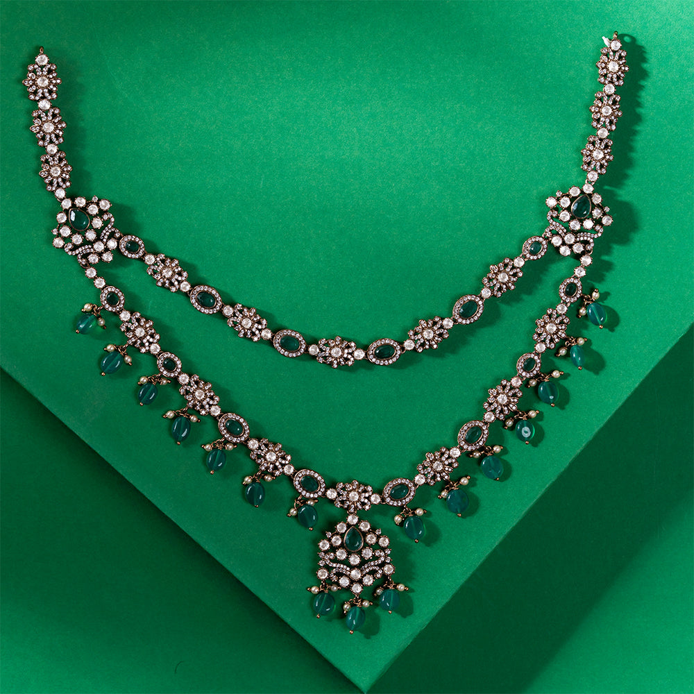 92.5 Silver, Gold Plated,Regal Layers Necklace Sets