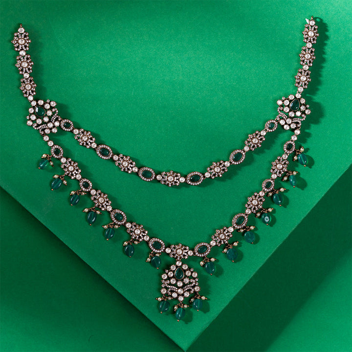 92.5 Silver, Gold Plated,Regal Layers Necklace Sets