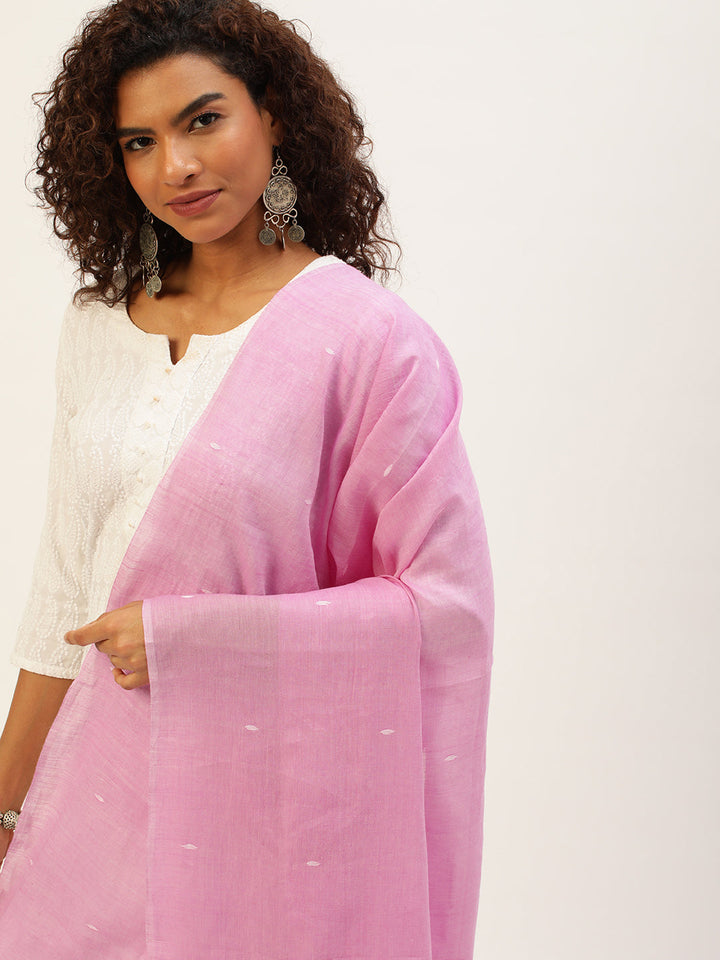 Handcrafted Jamdani Mul Cotton Dupatta | SHOBITAM