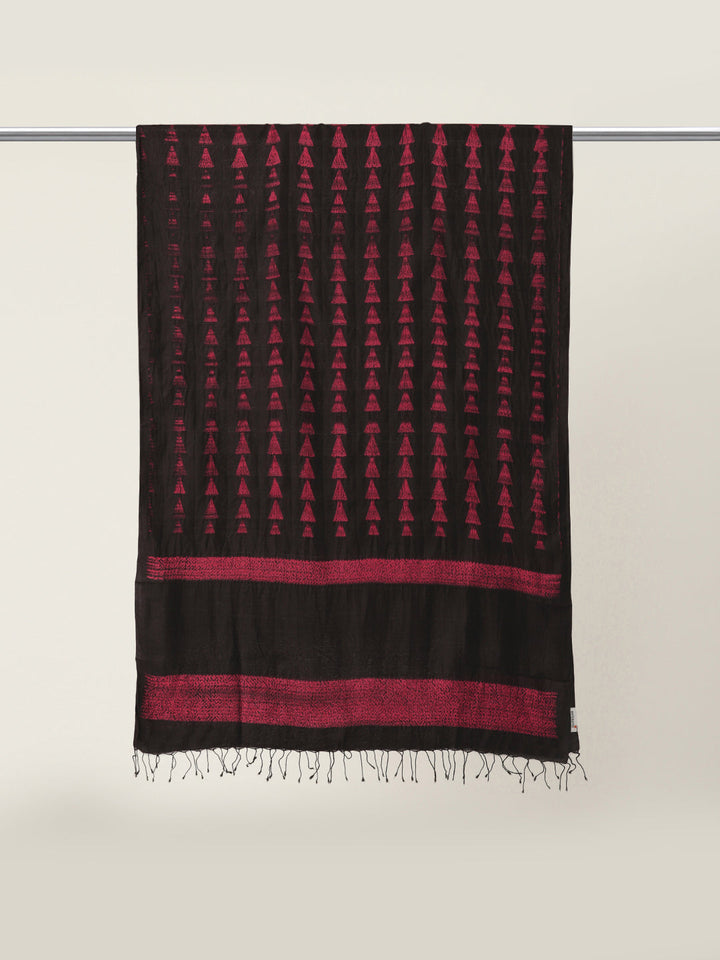 Hand Woven Shibori Tussar Silk Dupatta