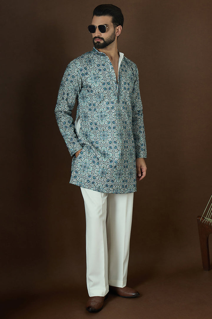 White Polyster Solid Embroidered Straight Kurta | SHOBITAM