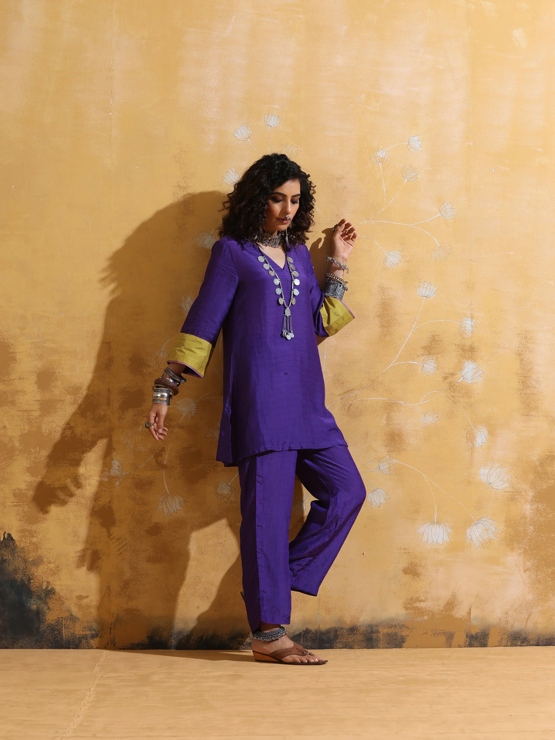 Purple Muslin Silk Co-ord Set | SHOBITAM