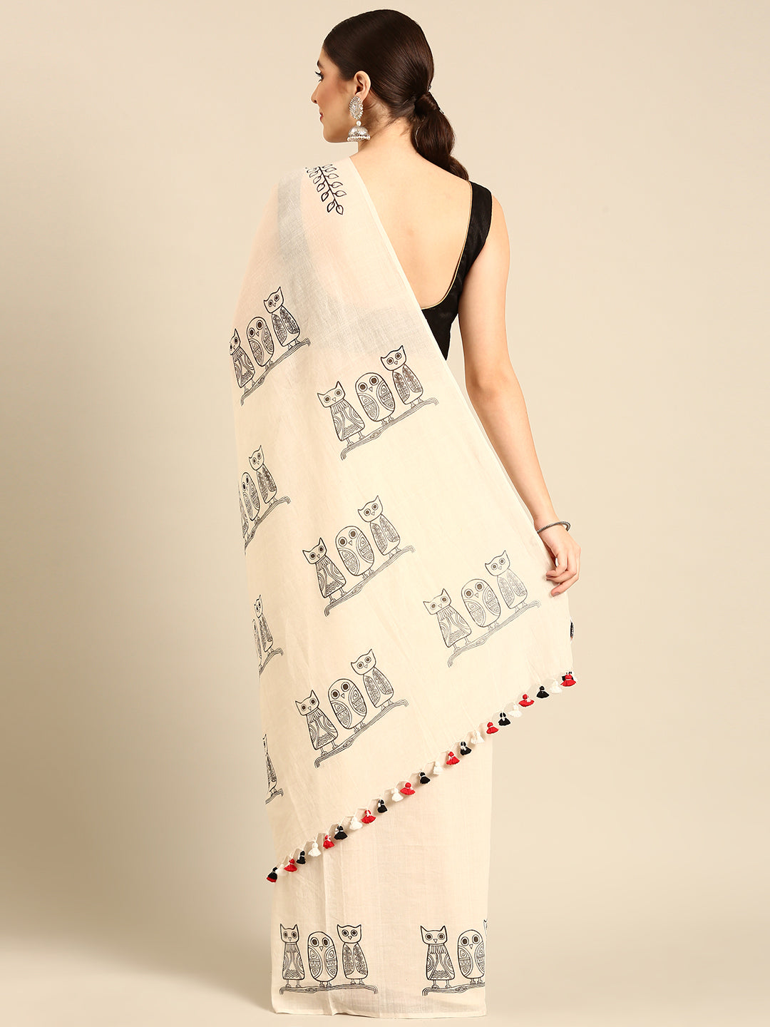 Handwoven Cotton Print Saree for Everyday Wear | SHOBITAM