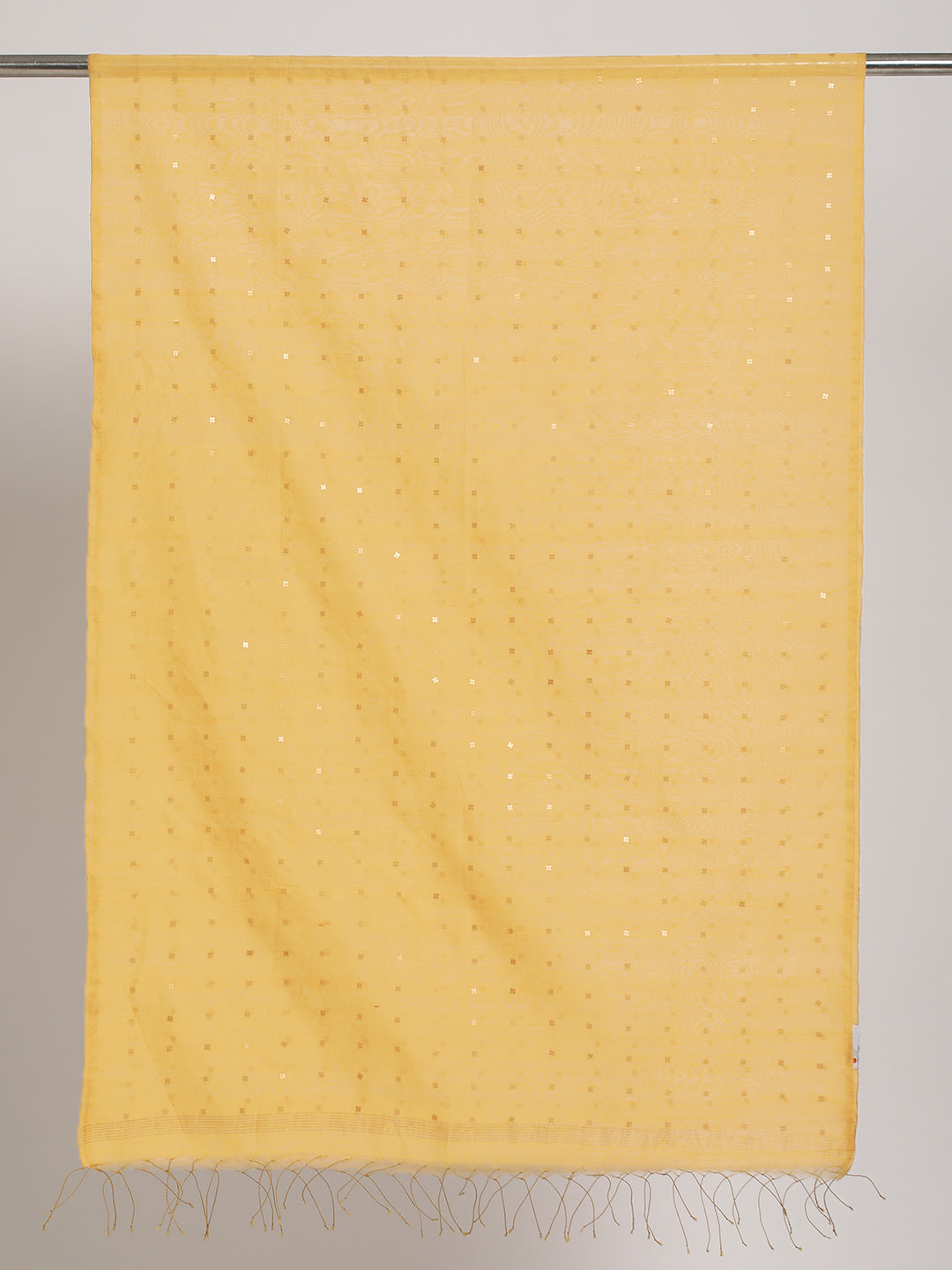 Handloom Beige & Gold Sequins Silk Cotton Dupatta | SHOBITAM