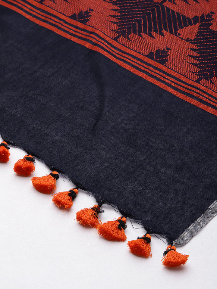 Handloom Jaquard Mul Cotton Dupatta | SHOBITAM