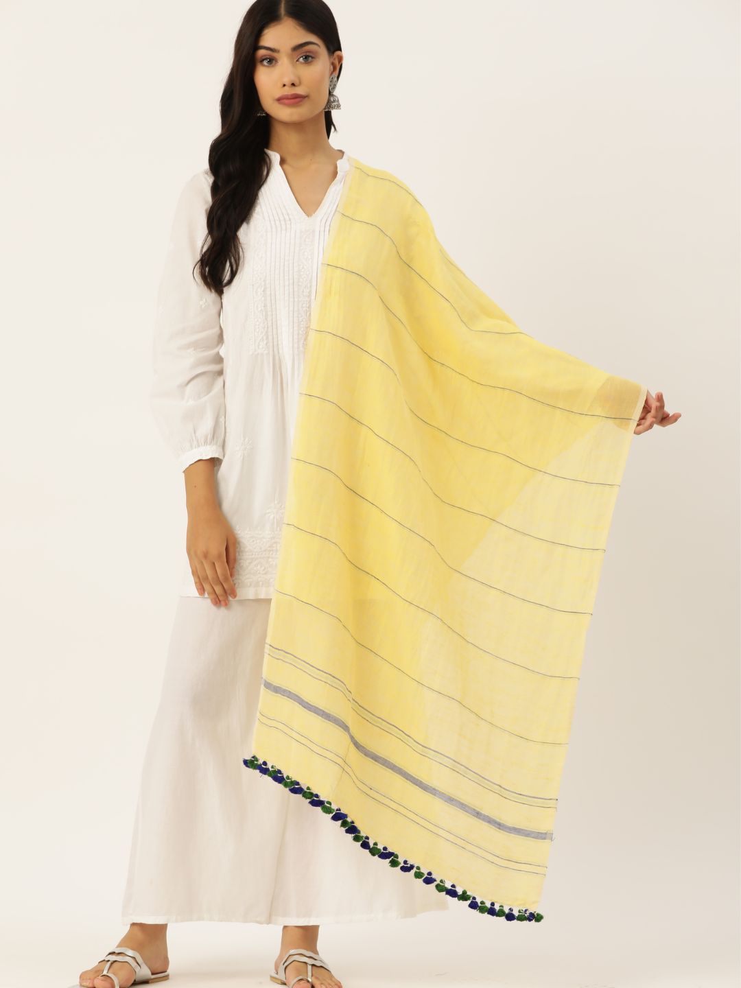 Cotton Linen Handloom Stole | SHOBITAM