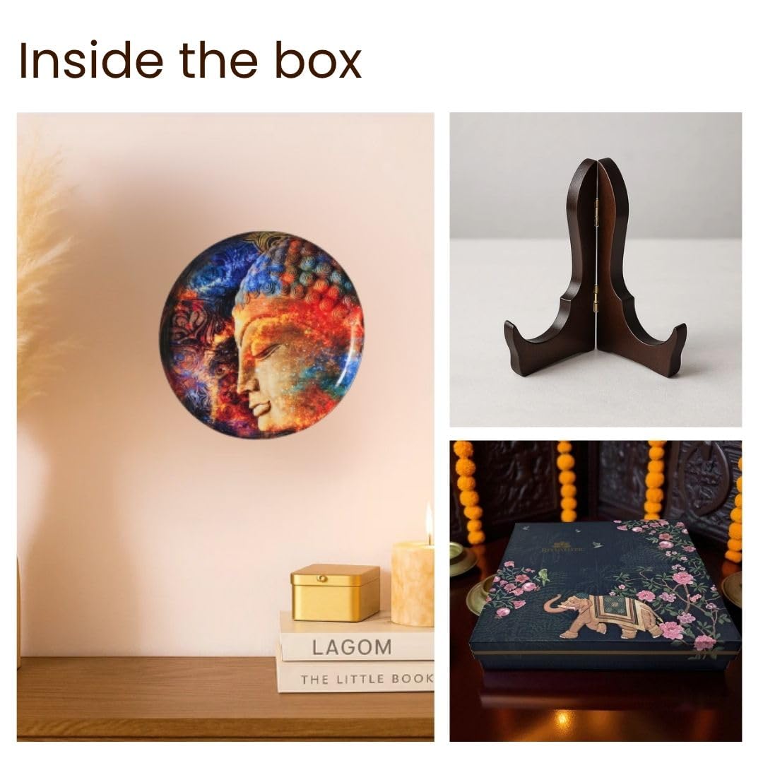 Buddha Single Wall Plate with wooden stand