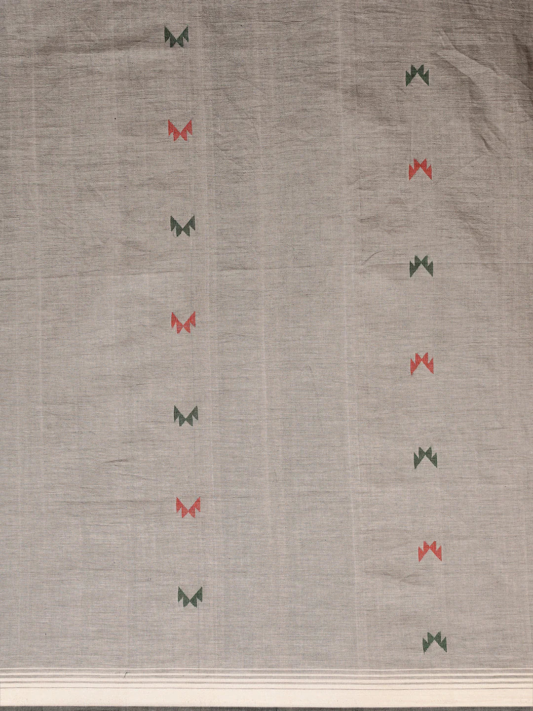 Gray Handloom Jamdani Cotton Saree