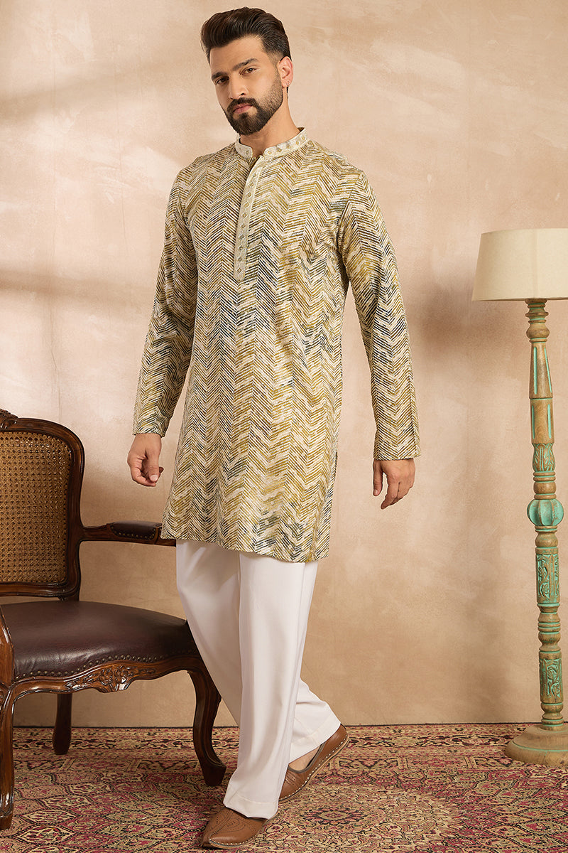 Green Silk Blend Solid Embroidered Straight Kurta With Trouser | SHOBITAM