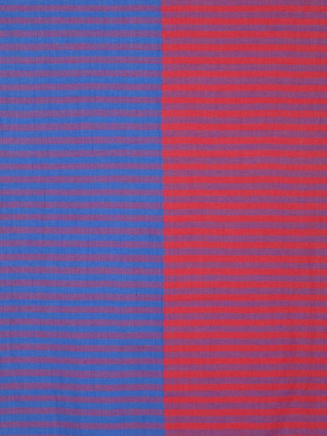 Blue Red Striped Cotton Door Curtain- Single Panel | SHOBITAM