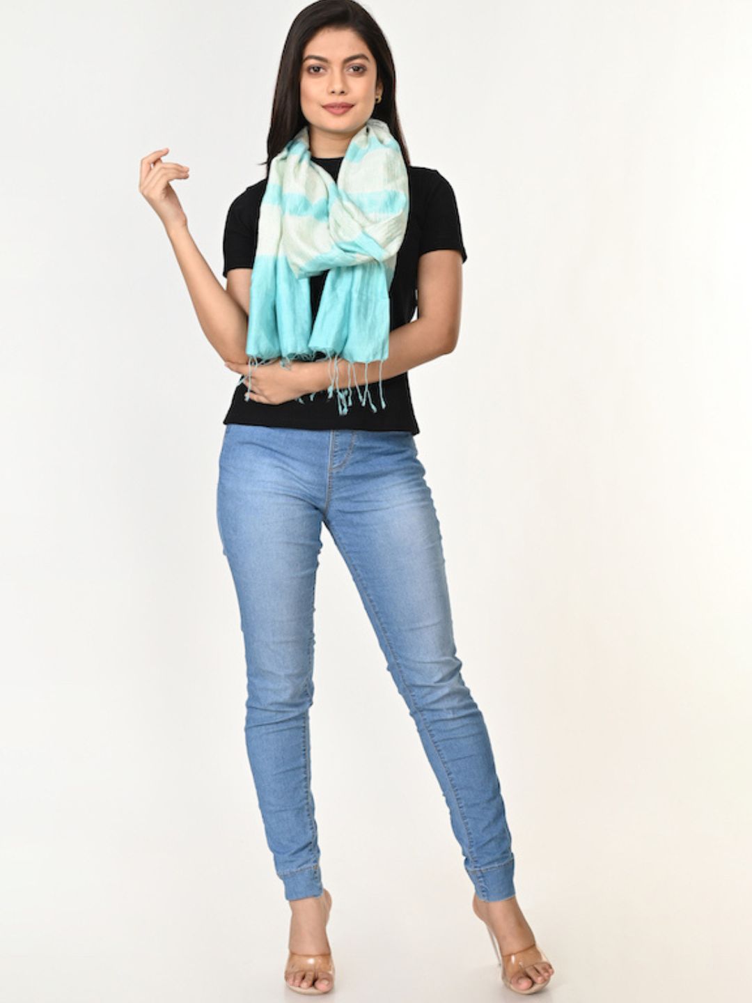 Hand woven Shibori Silk Stole | SHOBITAM