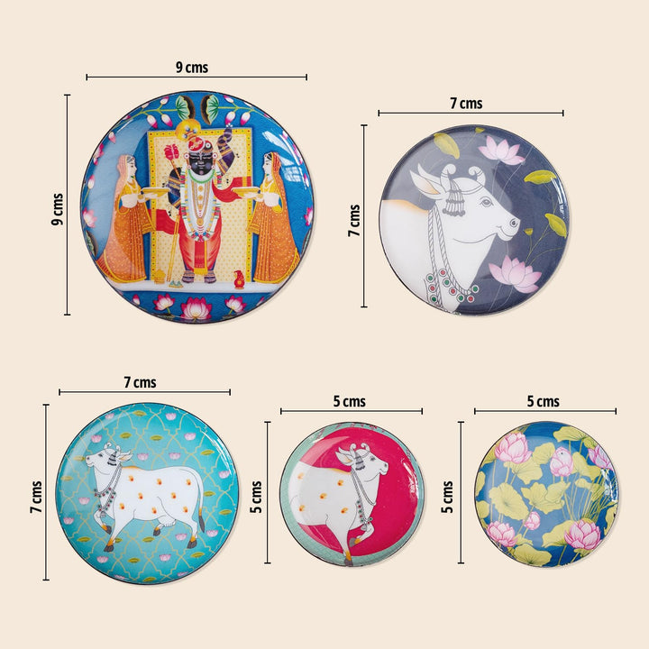 Pichwai Wall Plates - Set of 5