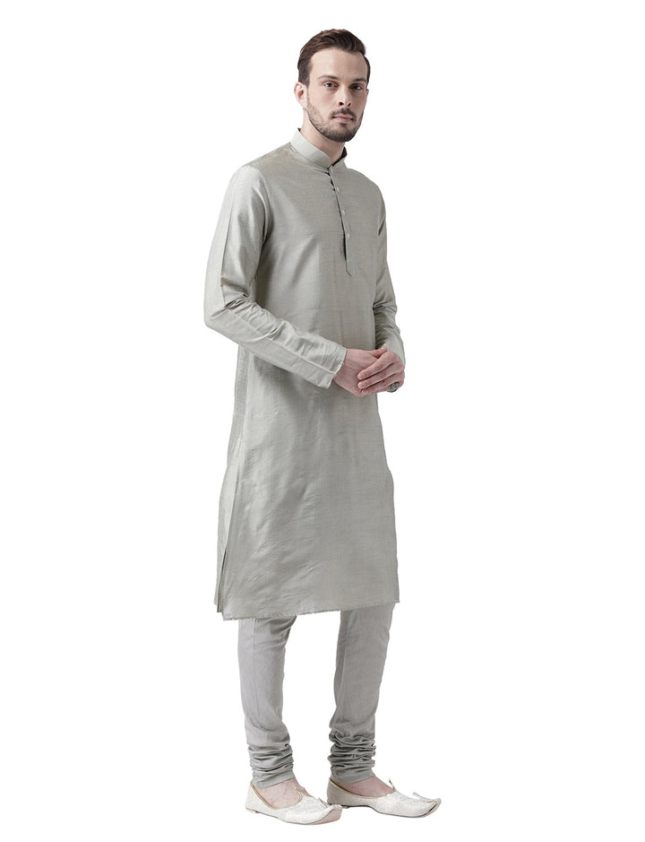Silver Grey Solid Plain Kurta | SHOBITAM