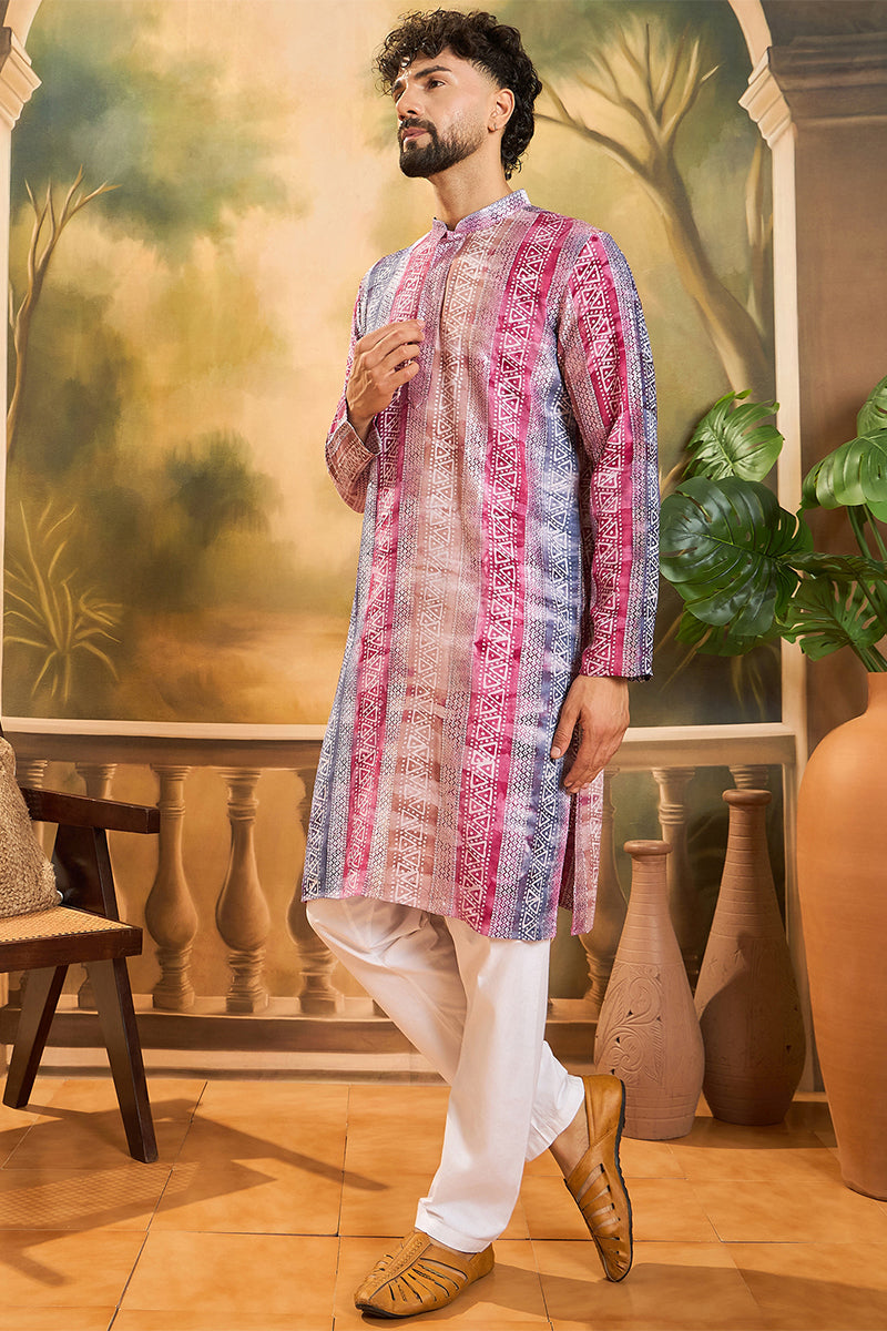 Multi Viscose Rayon Batik Printed Straight Kurta  | SHOBITAM