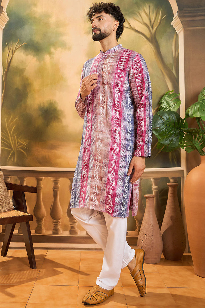 Multi Viscose Rayon Batik Printed Straight Kurta  | SHOBITAM