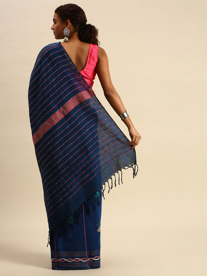 Handloom Khesh Kantha Cotton Saree | SHOBITAM