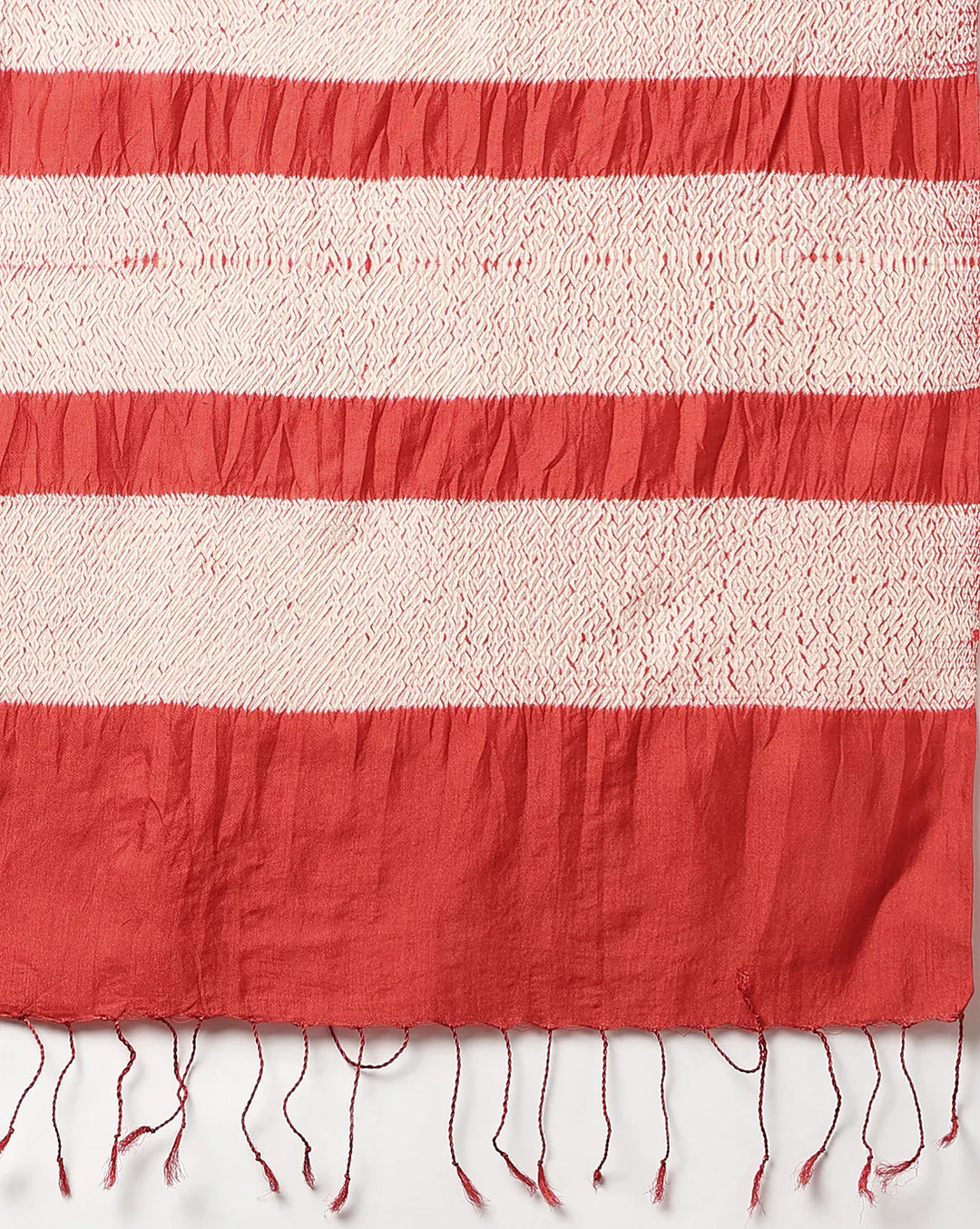Red Hand woven Silk Shibori Stole