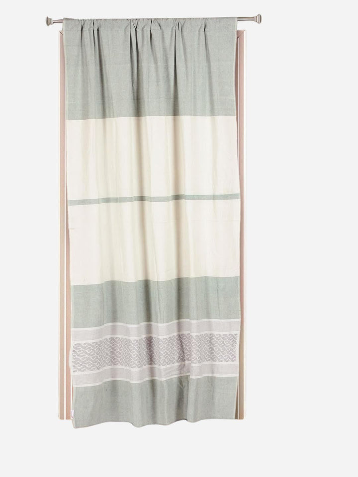 Sage Green Cotton Rod Pocket Door Curtain- Single Panel | SHOBITAM