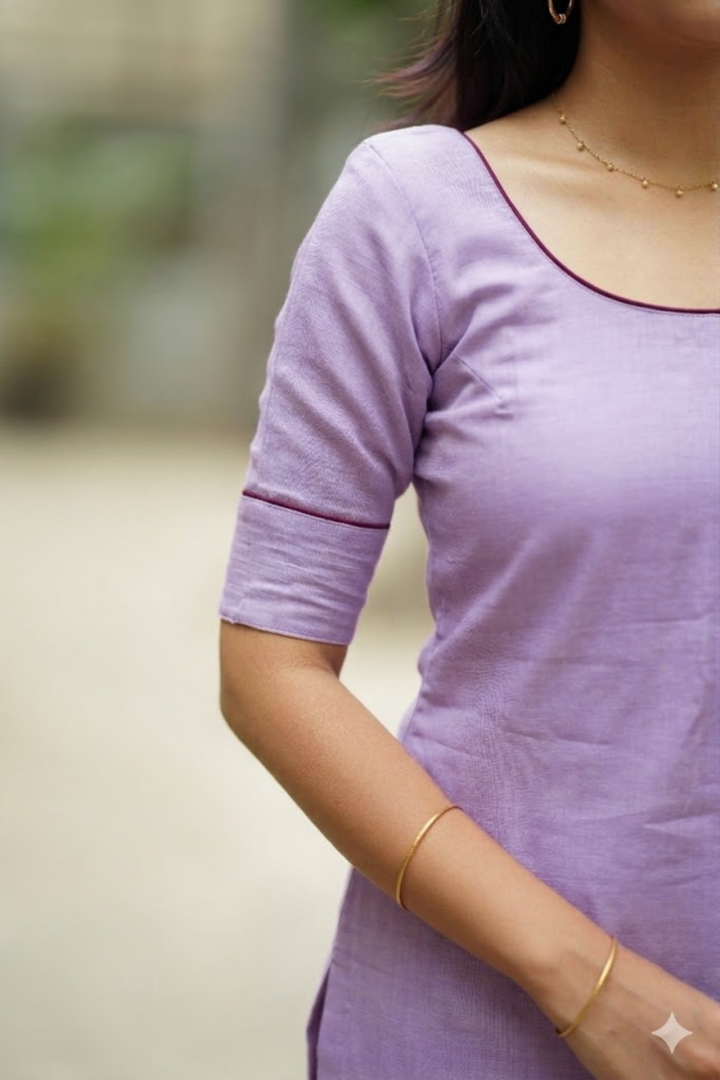Raha Lilac Kurti Set (Set of 2) | SHOBITAM