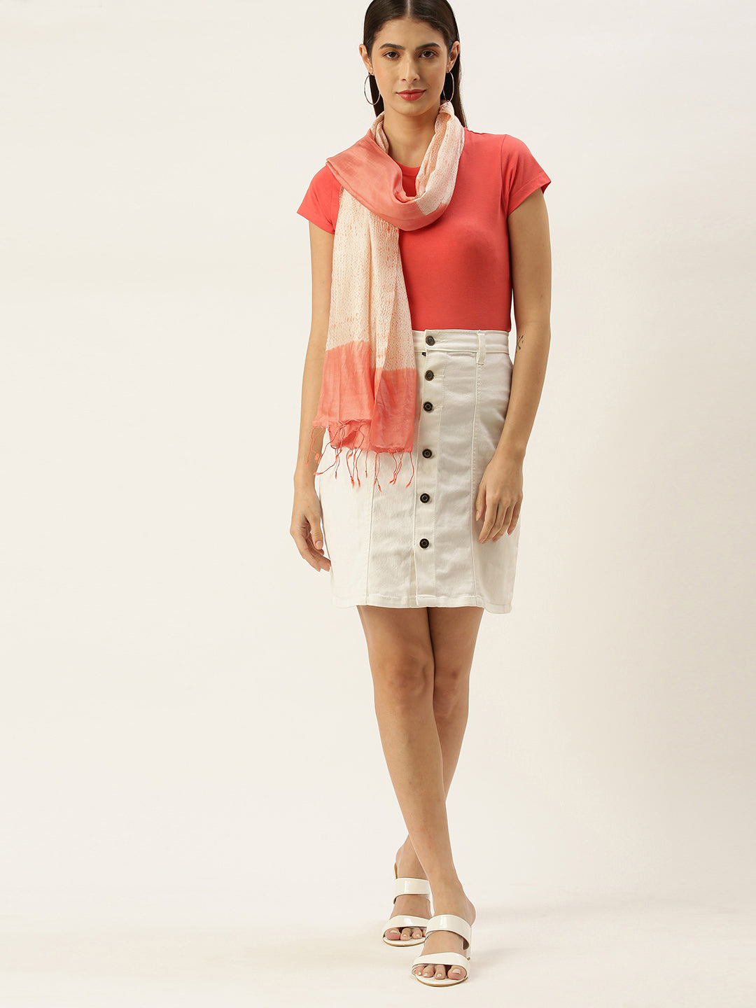 Rose Pink Woven Shibori Silk Stole | SHOBITAM