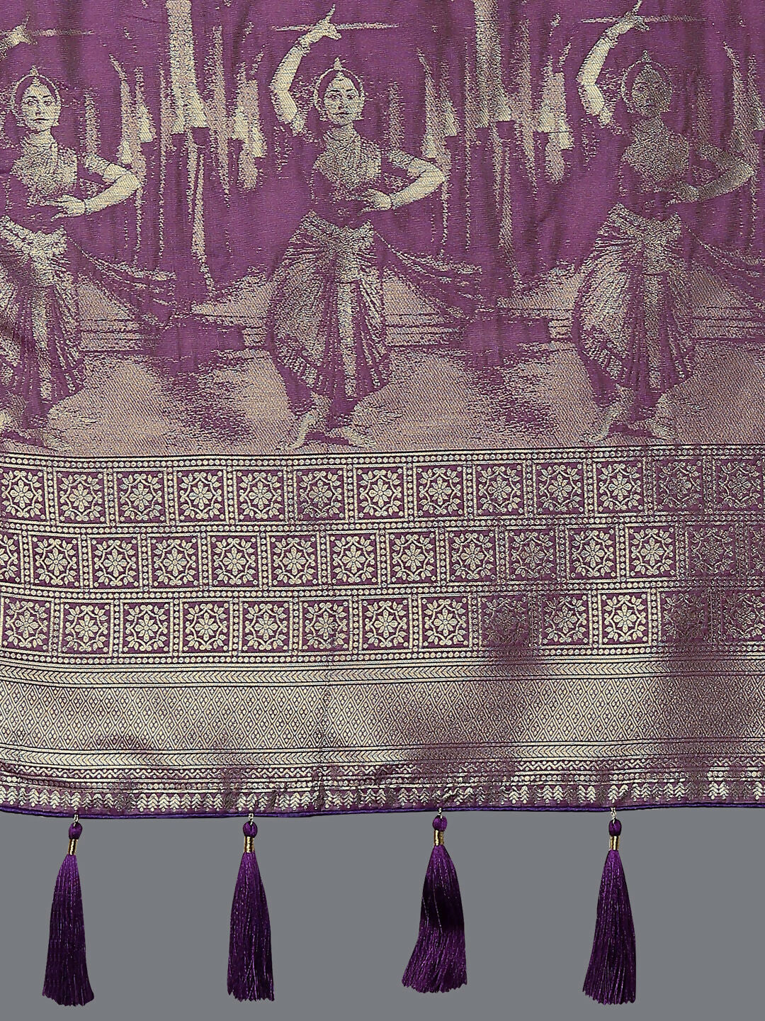 Cream Banarasi Semi Silk Saree With Zari Woven Design | SHOBITAM