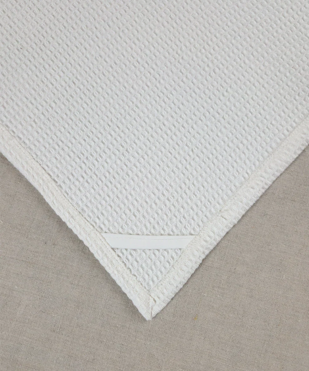 Embroidered 1 Pc Bath and 2 Pcs Hand Towel Set | Cotton Waffle Fabric | White | SHOBITAM