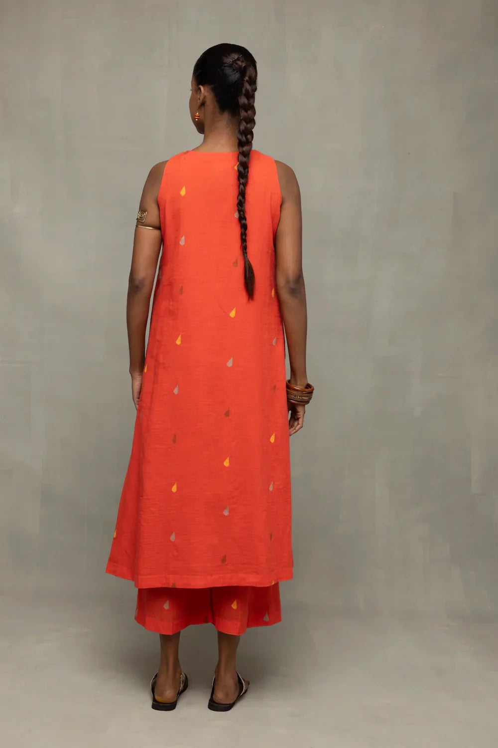 Coral Jamdani A-Line Co-ord Set | SHOBITAM