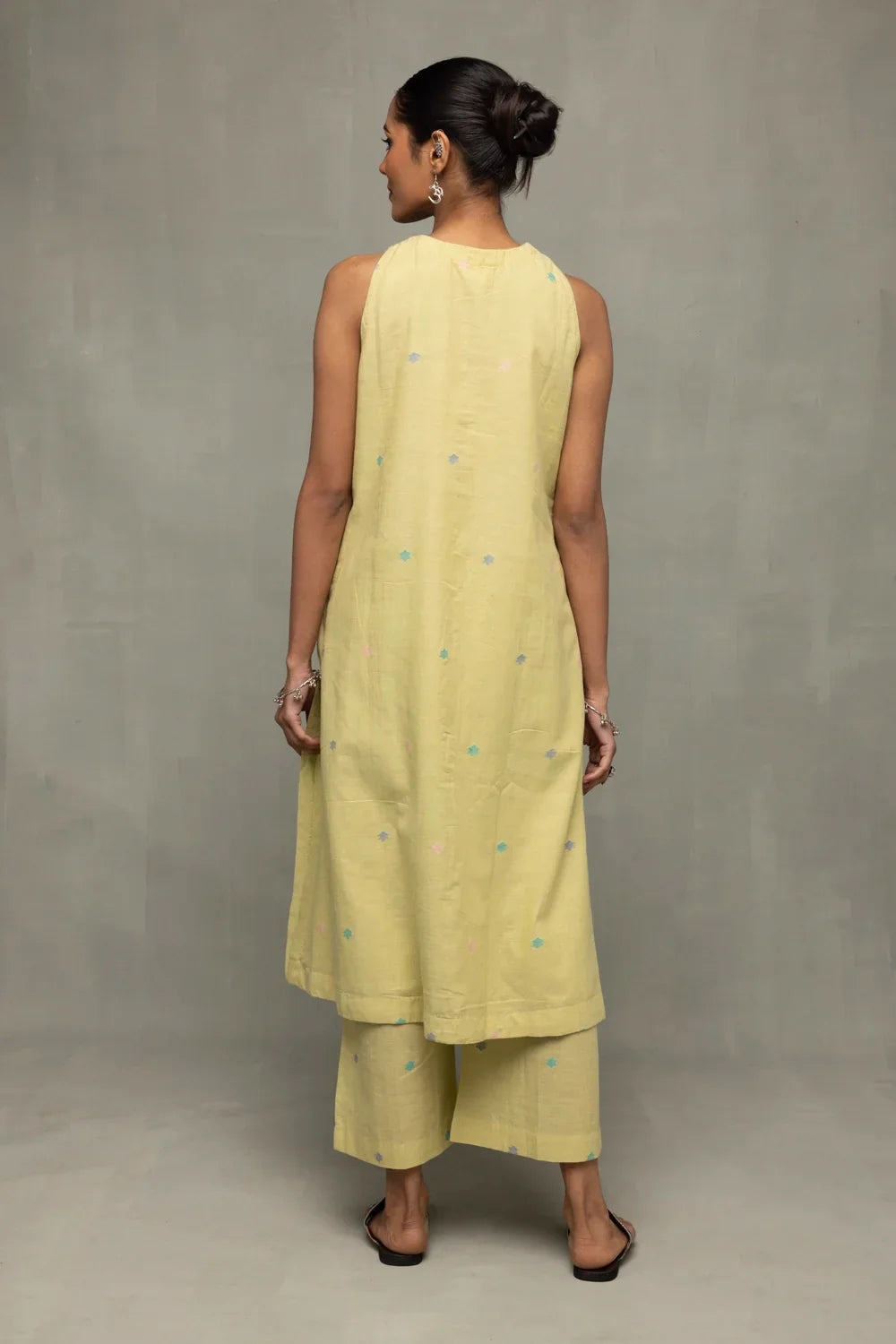 Mint Green A-Line Jamdani Co-Ord Set | SHOBITAM
