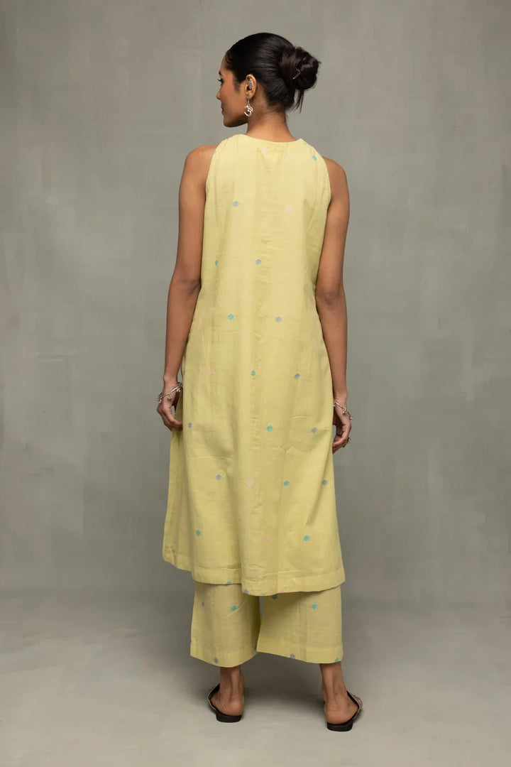 Mint Green A-Line Jamdani Co-Ord Set | SHOBITAM