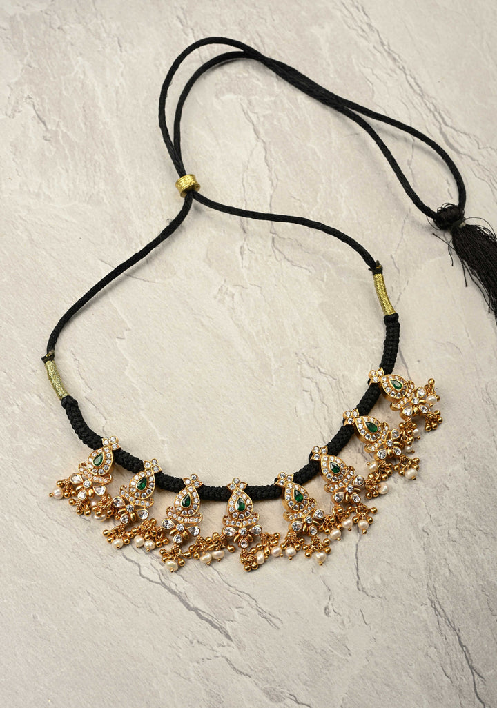92.5 Pure Silver, Gold Plated Losia Stone Rope Necklace