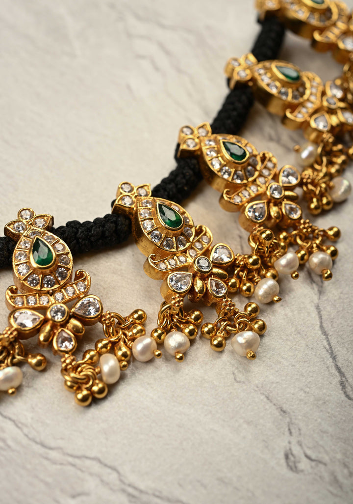 92.5 Pure Silver, Gold Plated Losia Stone Rope Necklace