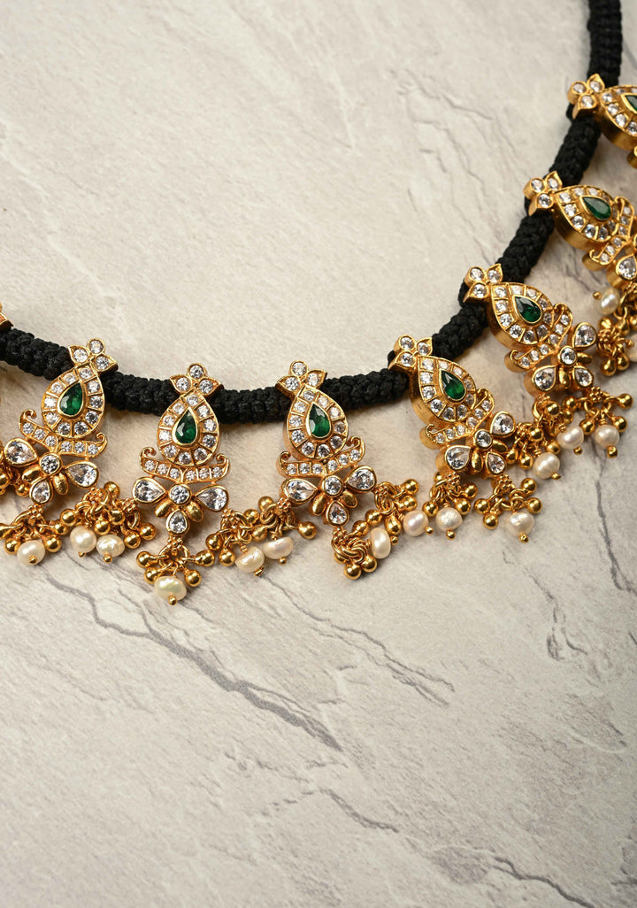 92.5 Pure Silver, Gold Plated Losia Stone Rope Necklace